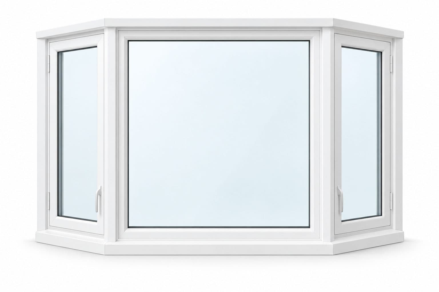 Three-panel bay window unit
