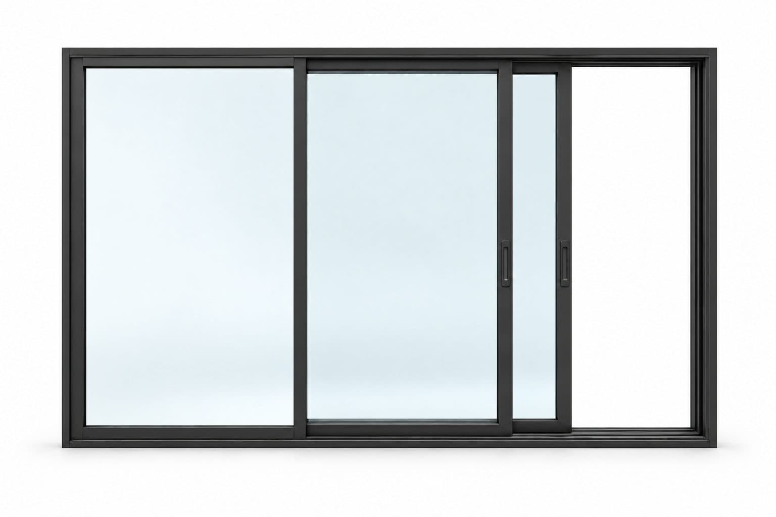 Multi-slide glass door with stacked panels
